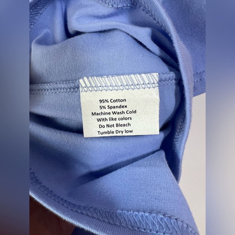 Sara Campbell Ruffle Neck Short Sleeve Blouse Top Periwinkle Lavender Size Large - Picture 5 of 6